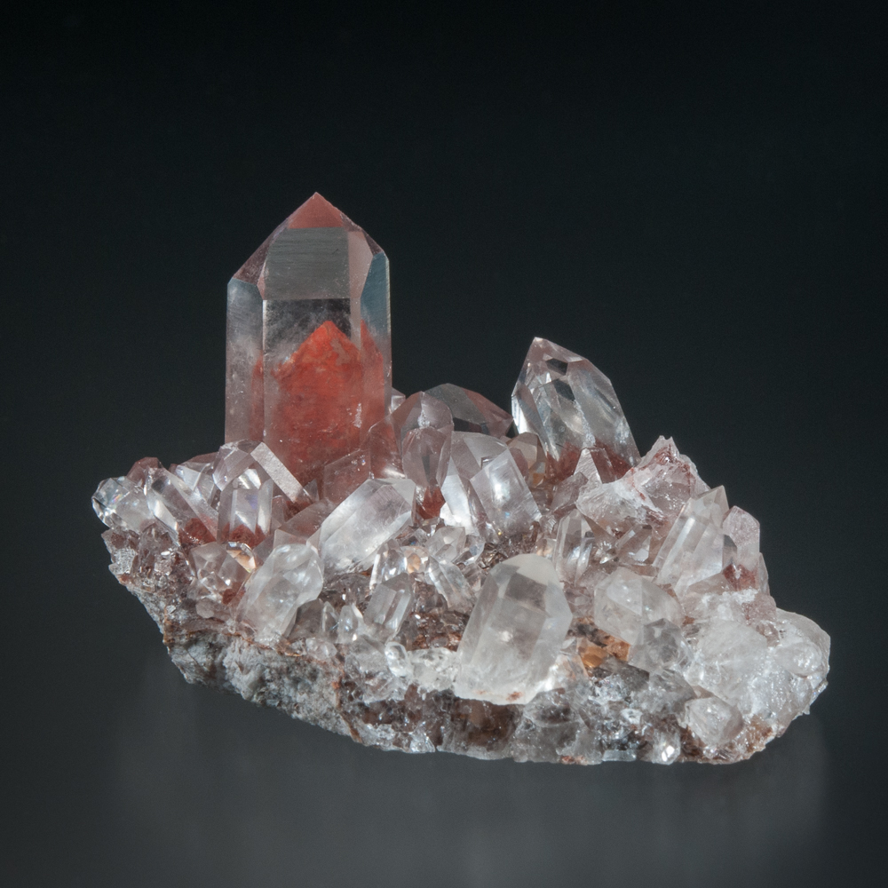  Quartz with red phantoms, Orange River, Northern Cape Province, South Africa