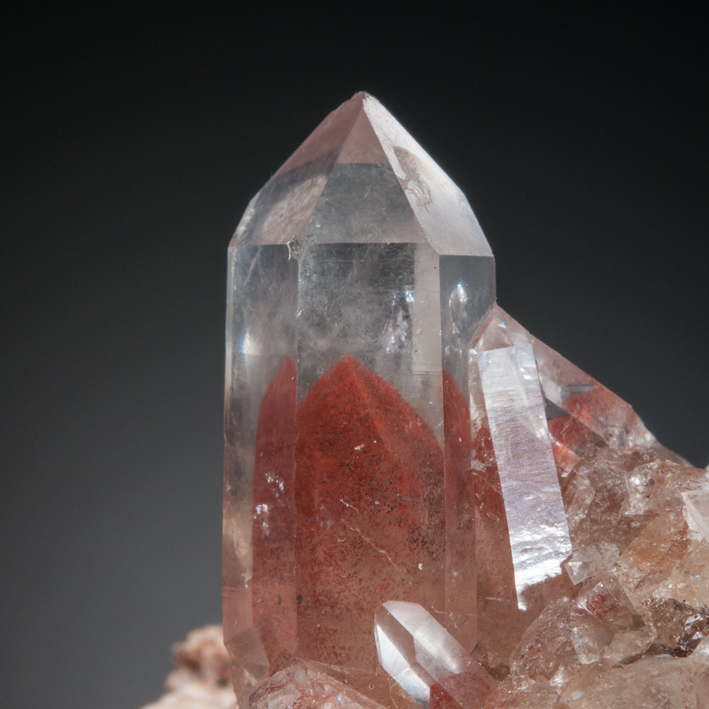  Quartz with red phantoms, Orange River, Northern Cape Province, South Africa