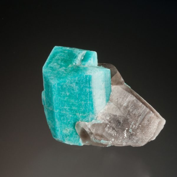 Microcline, var. Amazonite, Smoky Quartz