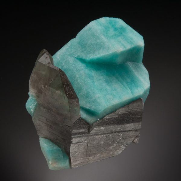 Microcline var. Amazonite, Quartz